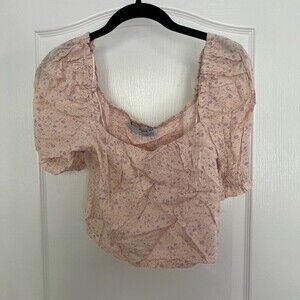 Sophie Rue Pink Printed Floral Crop SZ S